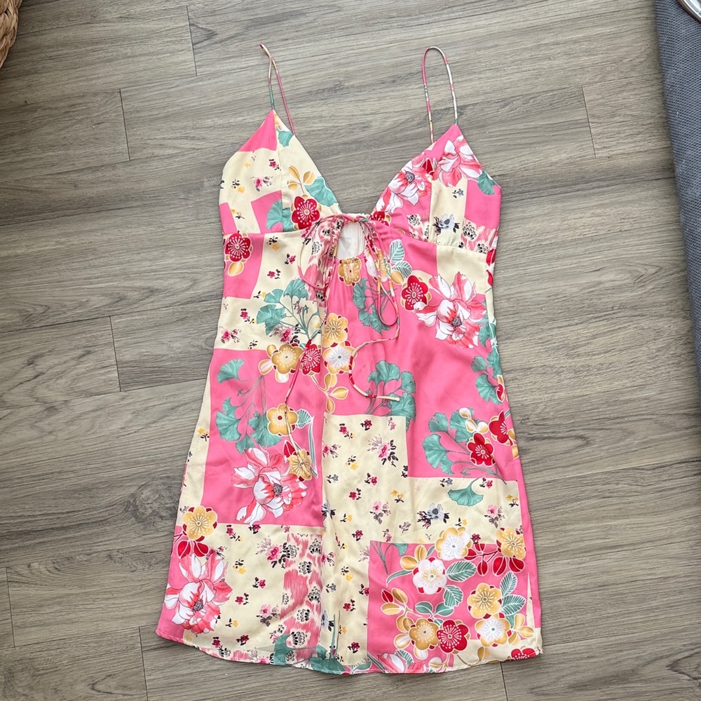 Zara Vibrant Pink Floral Dress